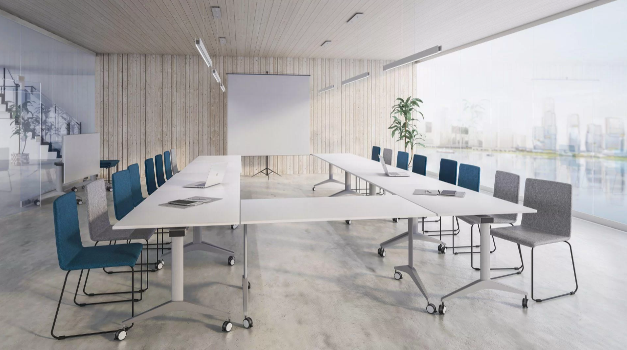 FLIP-TOP Conference table, E - White, 1400x800